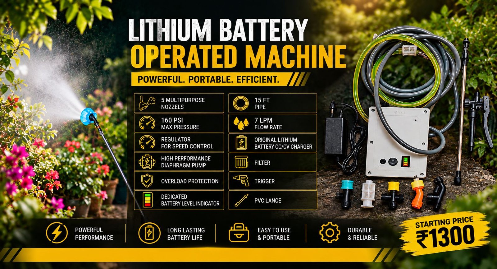 Lithium-Powered Garden Sprayer Banner